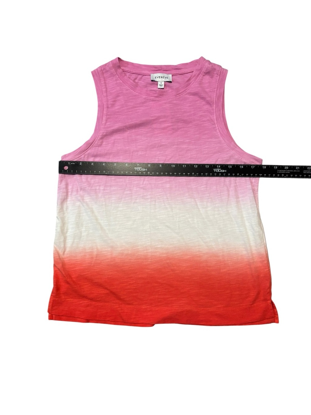 Evereve Ombre Sleeveless Muscle Tank Top NWT Size Small Pink White Coral Red - Picture 3 of 9